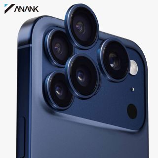 ANANK iPhone 17 Pro / 17 Pro Max - Vetro blindato della fotocamera posteriore - Corning Glass, protezione a doppia lente, blu