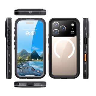 Apple iPhone 17 Pro - Custodia per esterni Redpepper Dot Series, IP68, MagSafe, impermeabile, nera