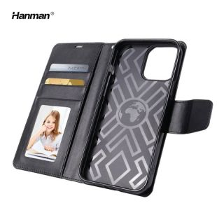Apple iPhone 7/8/SE 2020/SE 2022 - Hanman Mill Flip Case with 3 card slots, black