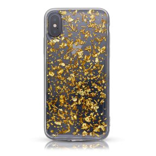 Apple iPhone X/XS - Feuilles d'or en flocons
