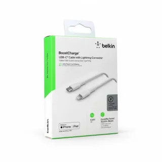 Belkin - BoostCharge Kabel USB-C auf Lightning, 2m, MFi-zertifiziert, Weiss