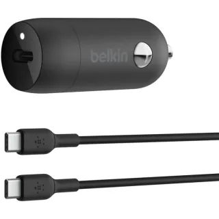 Belkin - BoostCharge USB-C car charger 30W with USB-C to USB-C cable 1m, Black