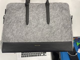 Cartinoe Macbook Tasche 15 Zoll Schwarz / Grau Stoffig mit Griff