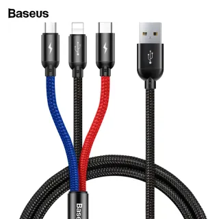 Cavo USB Baseus 3 in 1 da 30 cm (Micro-USB, Tipo C, Lightning) CAMLT-ASY01