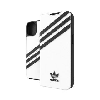 Custodia a libro Adidas OR 3-Stripes PU per Apple iPhone 13 Bianco-Nero