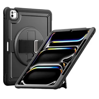 iPad Pro 11" (2024 & 2025) - RPD - HEX-S FE, Rugged TPU Case with Handstrap, black