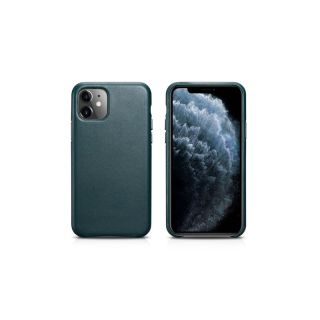 iPhone 11 Pro Max - iCarer étui arrière en cuir véritable vert olive (RIX1120-GN)
