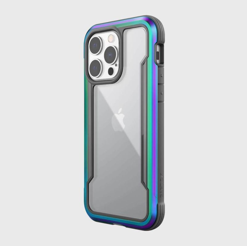 iPhone 13 Pro - Custodia Raptic/X-Doria Defense Shield con cornice multicolore (iridescente)  