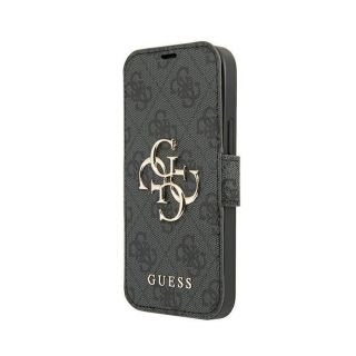 iPhone 13 Pro - Guess Book Case Metal Logo Grey GUBKP13L4GMGGR