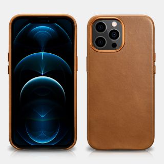 iPhone 13 Pro Oil Wax Premium Genuine Leather Magsafe Back Case Brown WMI1303-BN