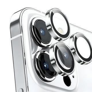 iPhone 15 Pro / 15 Pro Max - Tempered Glass Rear Camera - silver single