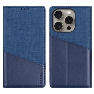 iPhone 16 Pro Max - Custodia flip Muxma con due slot per schede, blu