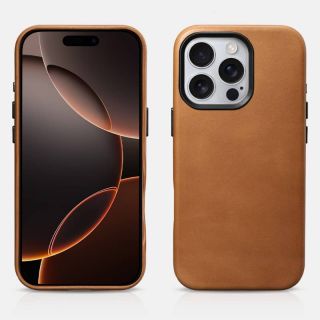 iPhone 17 Pro - iCarer Oil Wax Premium Magsafe Backcase, light brown