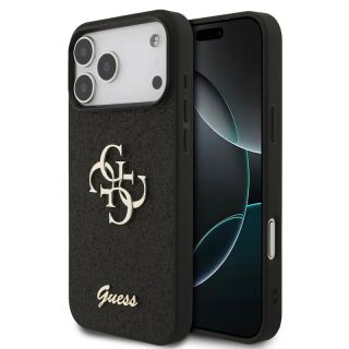 iPhone 17 Pro Max - Guess Metal Logo Glitter Case, noir GUHCP17XHG4SGK