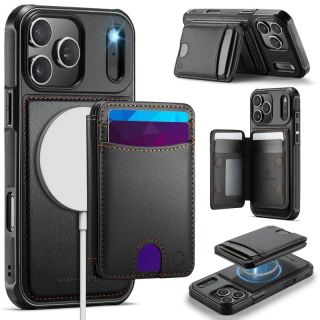 iPhone 17 Pro Max - RPD Magsafe Case mit magnetischer Wallet und Stand-Funktion, Black (J10)