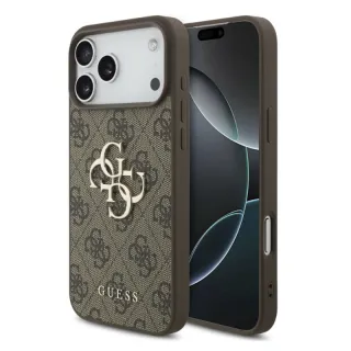 iPhone 18 Pro Max / 17 Pro Max – Guess Metall-Logo-Hülle Gold, Braun GUHCP18X4GMGBR