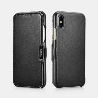 iPhone Xs Max - iCarer Luxury Series Flip Case black (RI908-BK)