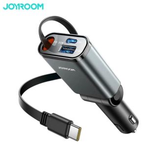 Joyroom - 30W 3-in.1 Retractable Car Charger, Dark Gray (JR-CCL07)