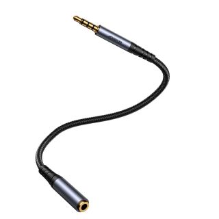 Joyroom - SY-A09 Audio-Transfer Serie AUX-Verlängerungskabel (3,5mm Stecker zu 3,5mm Buchse, 1,2m), Schwarz