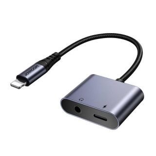Joyroom - SY-L01 2-in-1 Audio Adapter (Lightning to 3.5mm + Lightning), Schwarz