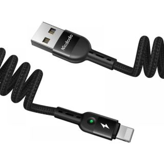 McDodo - Cavo a spirale da USB-C a Lightning, 1,8 m, nero