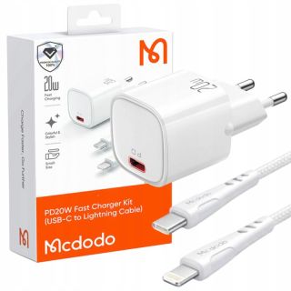 Mcdodo - Nano charger Kit, USB-C auf Lightning Kabel (Travel-Set), 20W, Weiss