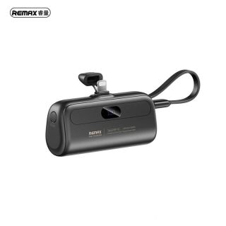 REMAX RPP-77 Capsule Series 20W Powerbank 5000mAh mit iPhone Kabel Schnellladung, Schwarz