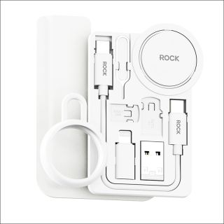 ROCK - L14 Multifunktionales Ladekabelset mit Aufbewahrungsbox, Weiss, Reise-Set