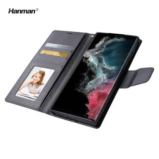 Samsung Galaxy A52 / A52s 5G - Hanman Mill Flip Case mit 3 Kartenfächern, schwarz