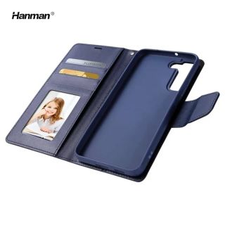 Samsung Galaxy A57 (2026) - Hanman Mill flip case with 3 card slots, dark blue