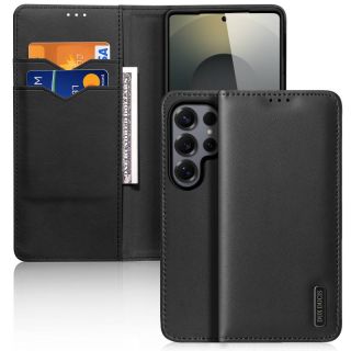 Samsung Galaxy S25 - DUX Hivo Series Flip Case, black, imitation leather