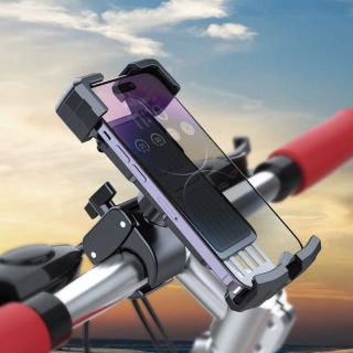 Support pour téléphone portable à vélo avec rotation de 360° & fermeture rapide, montage sur guidon, noir (X055)