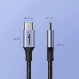 Ugreen - Cavo USB-C nylon/alluminio 1 m (US316 / 70427), nero/grigio