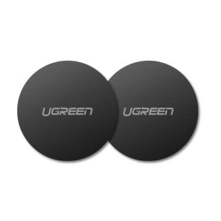 Ugreen - Rounded Metal Plate for Magnetic Phone Stand, 2 Pack, Schwarz