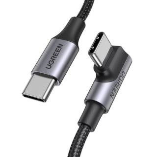 Ugreen – USB-C Kabel 100W PD 1 m gewinkelt (US334 / 70643), schwarz/grau